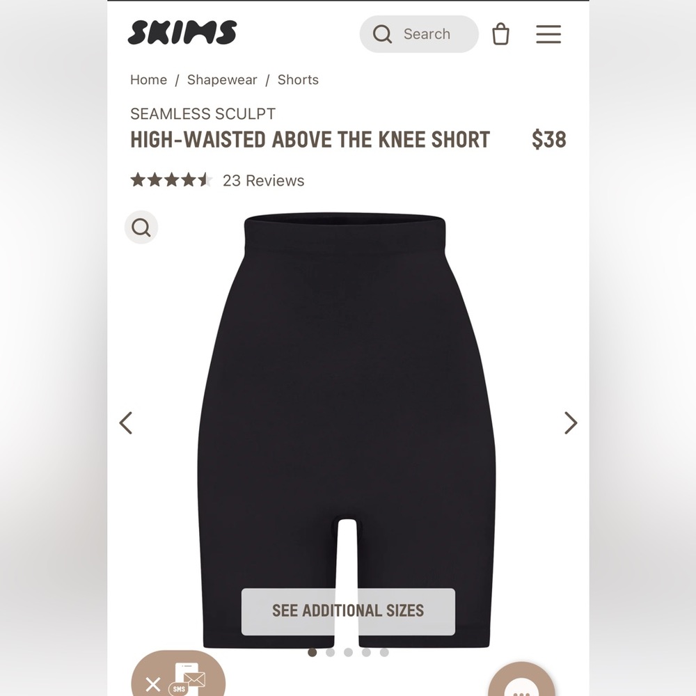 SKIMS SEAMLESS SCULPT HIGH-WAISTED ABOVE THE KNEE SHORT